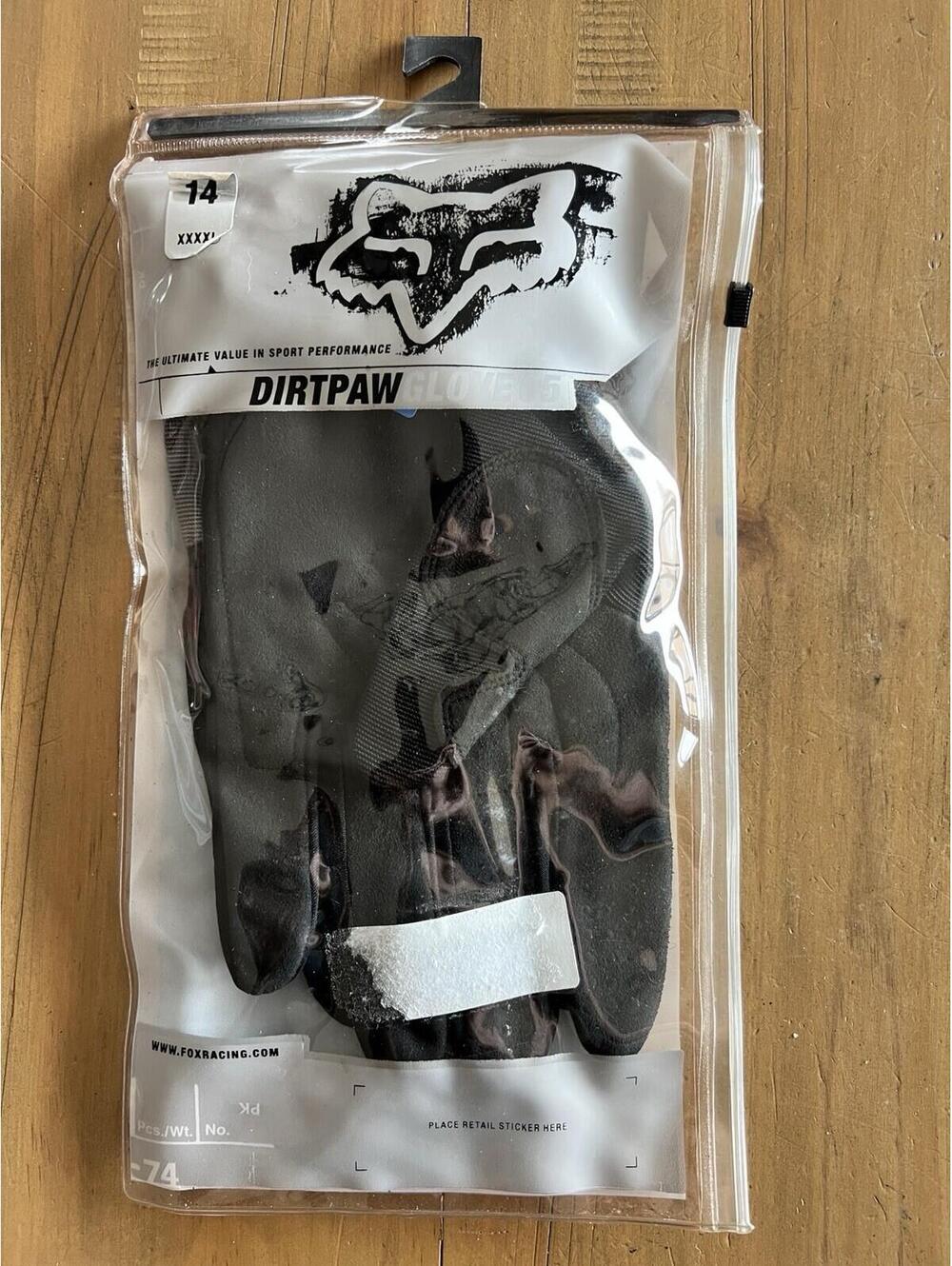 Fox Dirtpaw Gloves 05 Black Size 14-XXXXL New Sealed